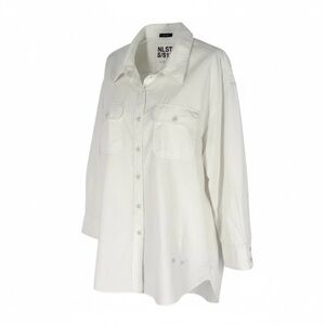 NLST S/S16 Blouse Womens Size Large White Cotton Japanese Fabric Button Up Shirt